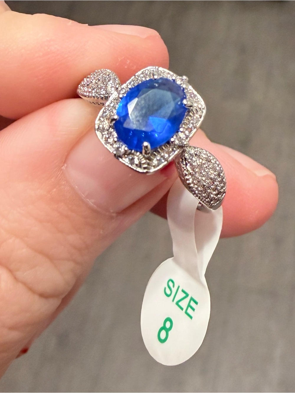 Blue Oval Cocktail Ring - Size 8 ring bomb party